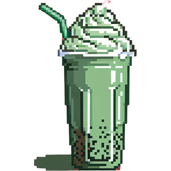green bubble tea with whipped cream on top emoji