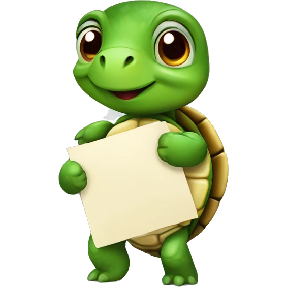 A cute little turtle with a marked to-do list emoji