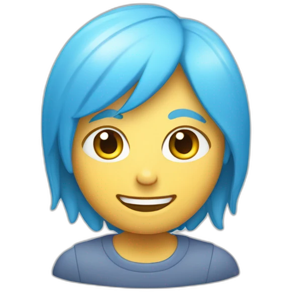 Emoji de un círculo de color celeste con una marca de corerto verificación color celeste emoji