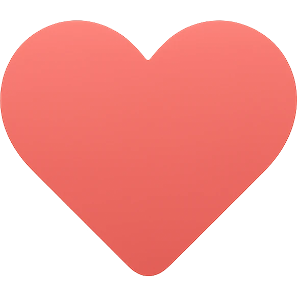 minimalist flat design icon of a heart, vector style, centered on a plain background, clean lines, smooth gradients, modern color palette, suitable for app or UI design emoji