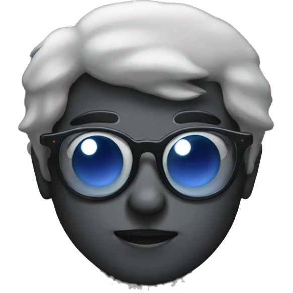 Dark moon with glasses on head emoji