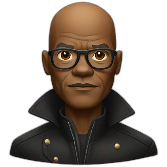 bald samuel l jackson in leather coat emoji