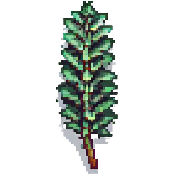 a single eucalyptus leaf, pixel art style emoji