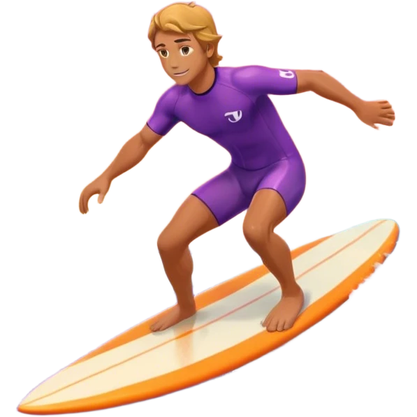 guy surfing at sunset emoji