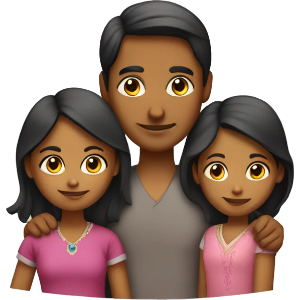 Indian family with 1 daughters  emoji