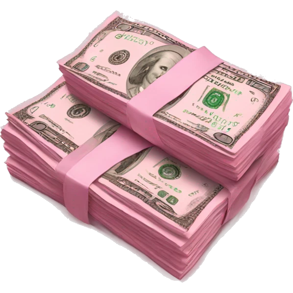 Pink money notes emoji
