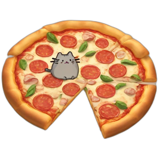 Pusheen pizza emoji