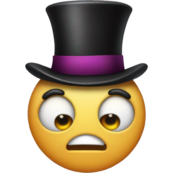 one-eyed character in bowtie with a triangle body, ad tal top hat emoji