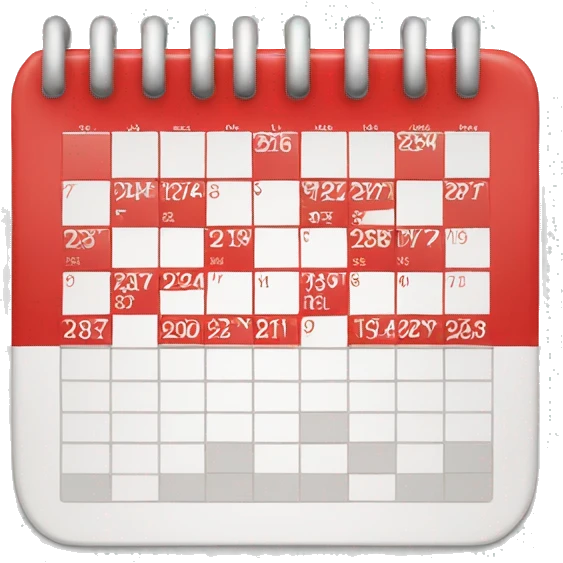 Red and white calendar icon emoji
