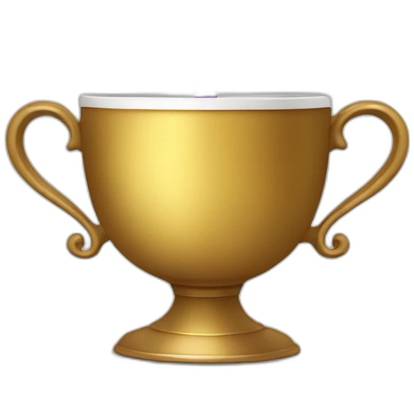 royal empty Christian cup for the winner with a cross on royal background emoji
