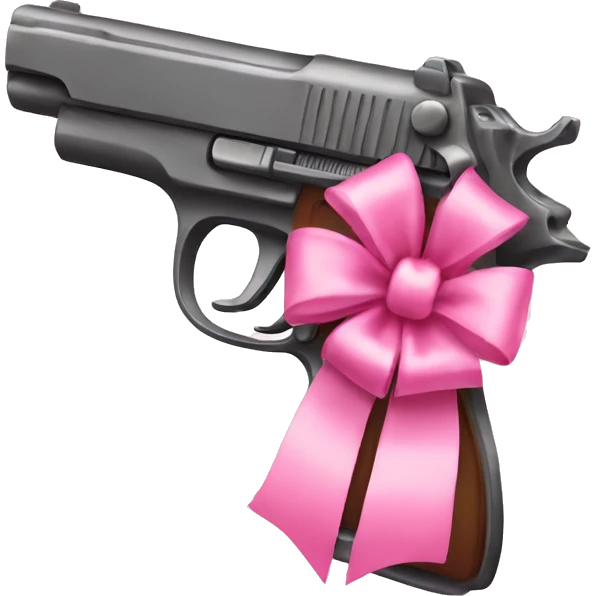 pink pistol with  pink bow emoji