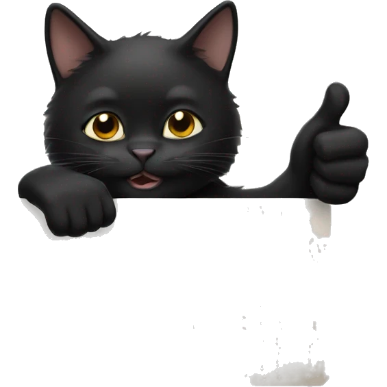 Black cat thumbs up emoji