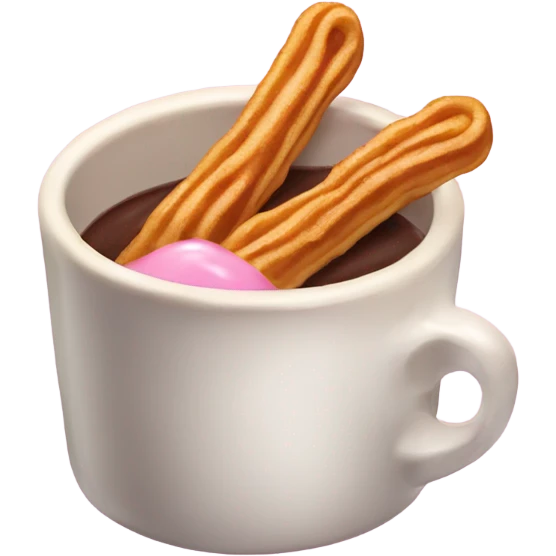 churros with pink chocolate fondue emoji