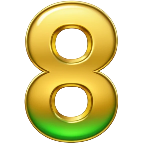 number 6 in golden and green shadows emoji