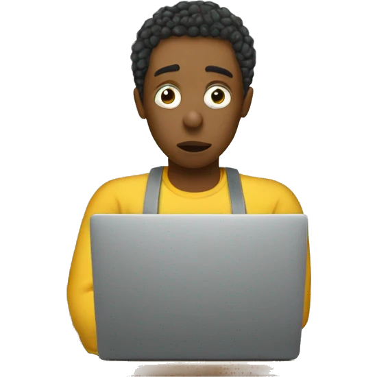 I am sick, working from home with my laptop emoji