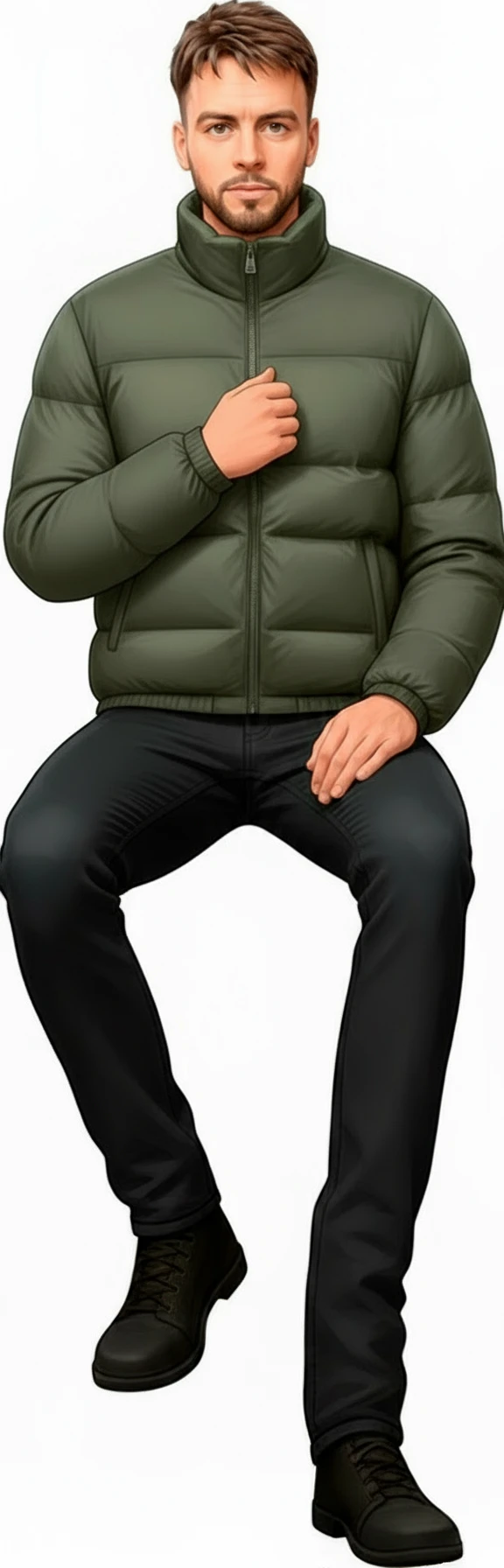 оставь все как есть, только правая рука будет согнута в локте, кисть в районе груди, без фона emoji