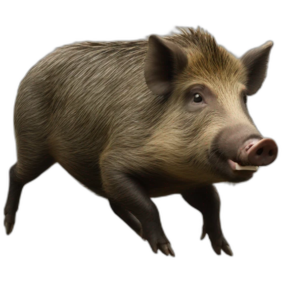 Photo-real-wild boar hitted by car emoji
