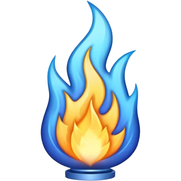 blue colored flame emoji