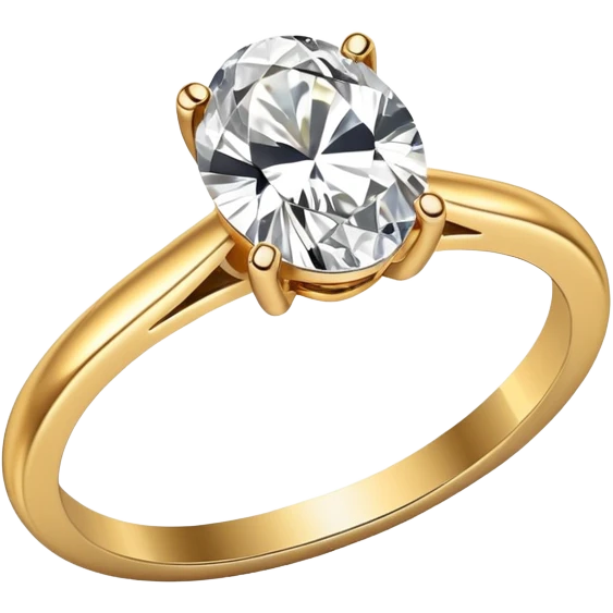 Oval diamond ring with gold band emoji