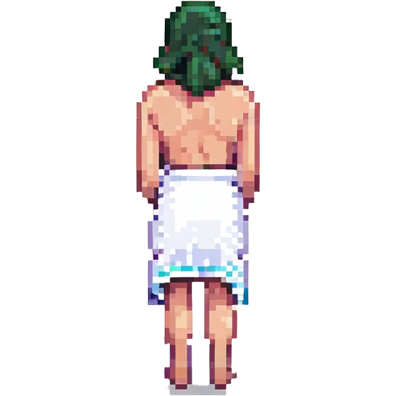 funny backside with a towel slipping off, playful and not explicit, simple pixel design emoji