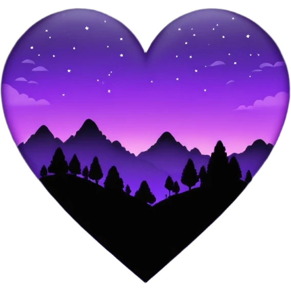 emo heart with night sky and purple haze emoji