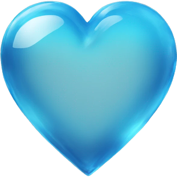 glass azure heart  emoji