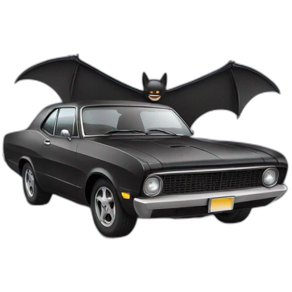 Car wearing a bat emoji