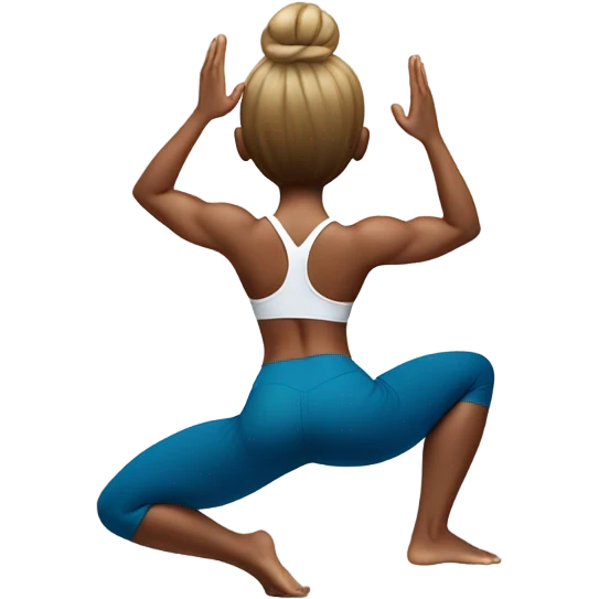 fitness model squating yoga pose back view hyprealisric emoji