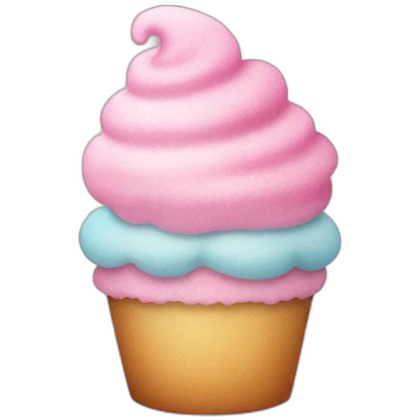 Cotton Candy Cupcake emoji