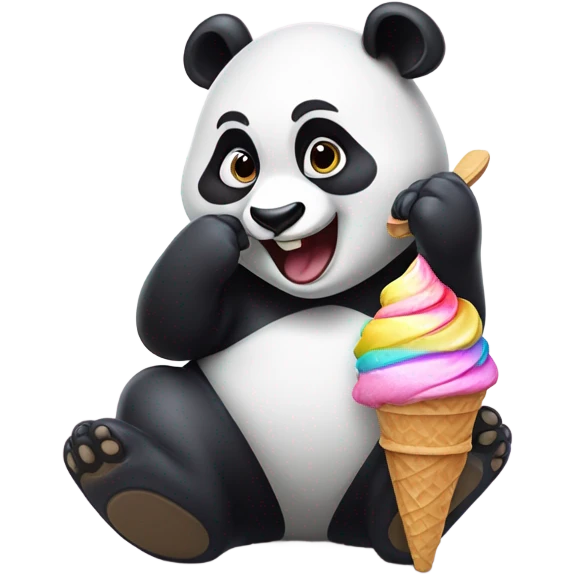Panda eating ice cream emoji