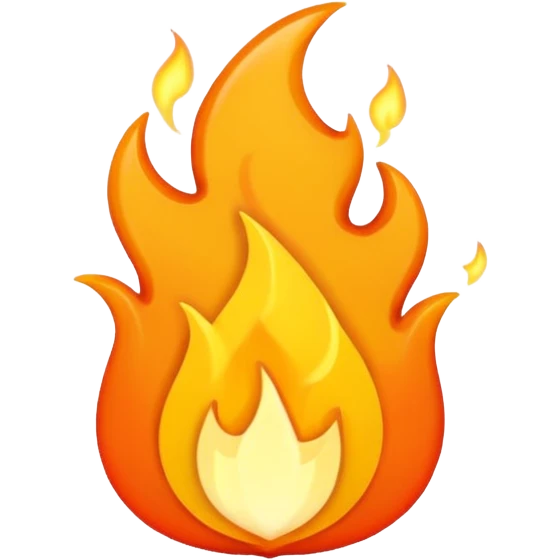 Flame illustrated in a playful and vibrant style, representing the fun and exciting aspects of the app firecrawl emoji
