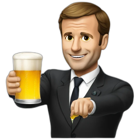 Macron drink a biere emoji