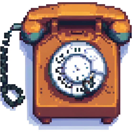 vintage rotary telephone in pixel art style emoji
