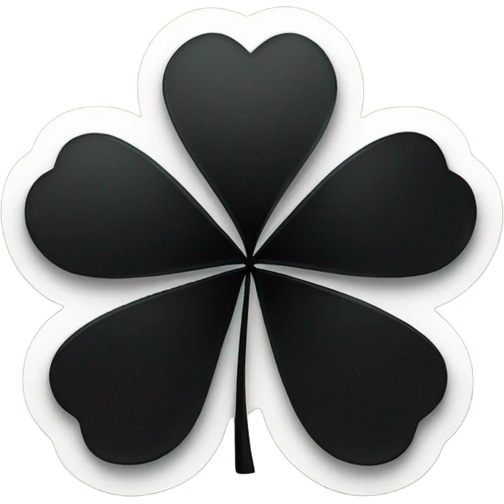 black five leaf clover emoji