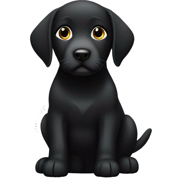 black Labrador with white belly emoji