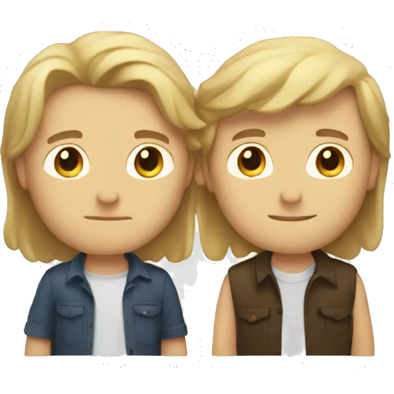 Two men hugging each one Are a tall brown hair men and the second one is a short blond men emoji