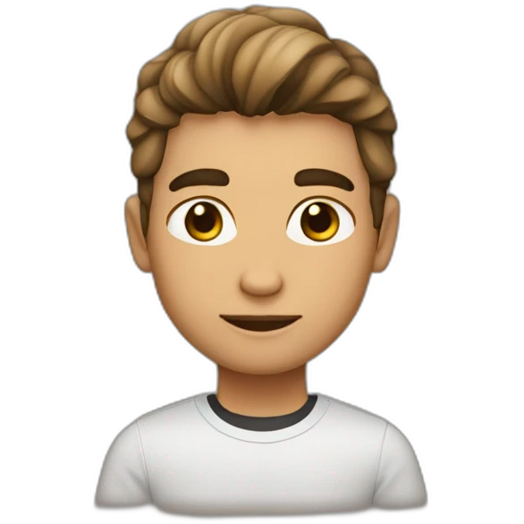 joven pelo rubio y chvo color café emoji