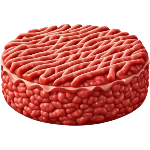 raw ground meat object icon, fresh minced beef, 3D cartoon, mobile game icon style, clean background, soft shadow, no text, no watermark emoji