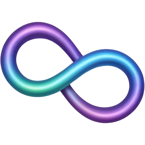 A silk strip in a shape of infinity emoji