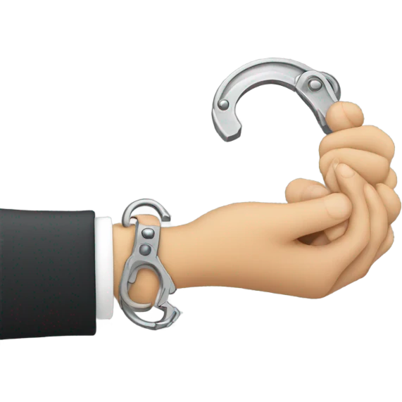 Hands with handcuff emoji