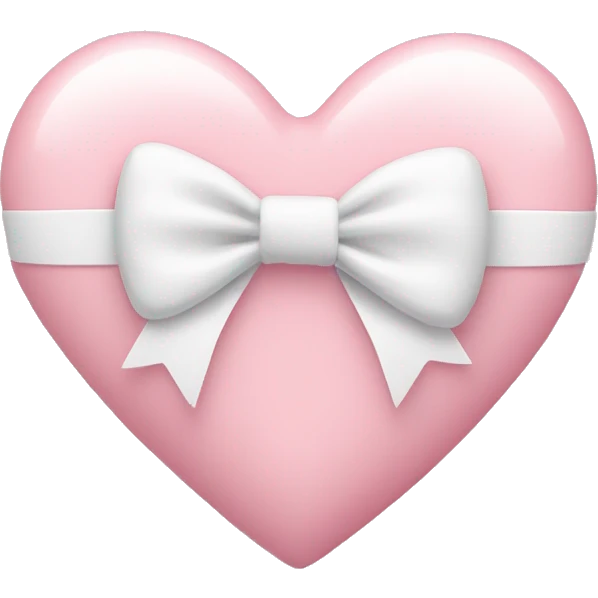 Pastel pink heart with white bow emoji