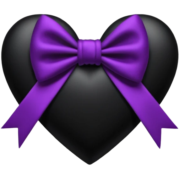 heart with a velvet bow, goth emoji