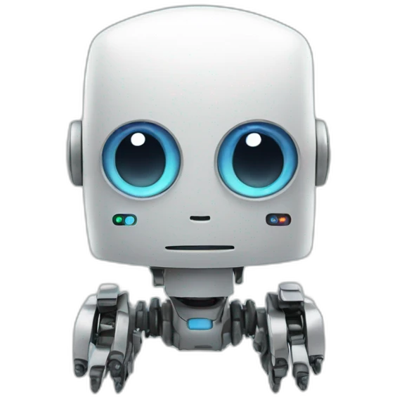 robot with a TEXT emoji