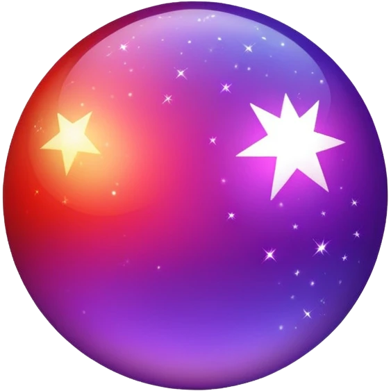 color gradient between red and purple glitter ball emoji