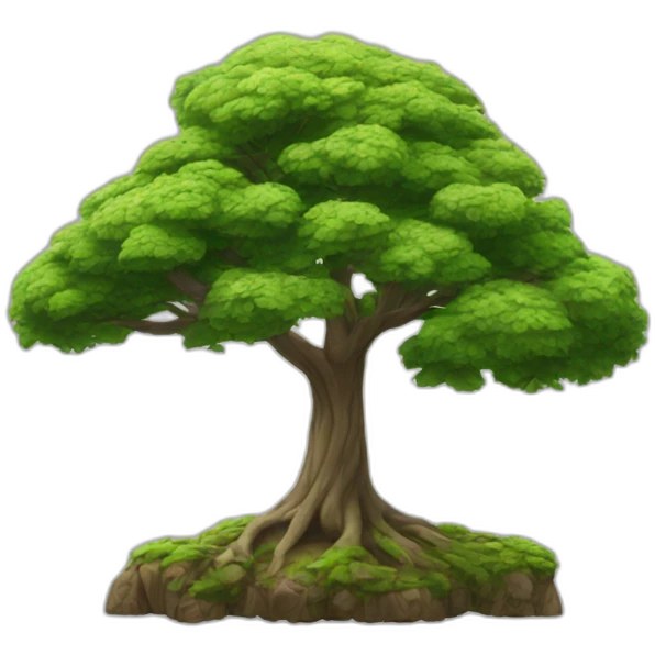 Tree from top, simplified and photorrealistic emoji