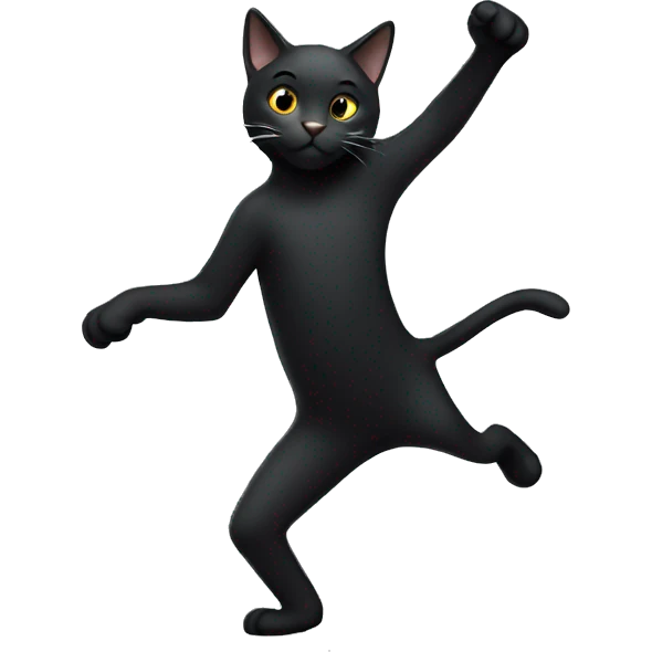 Black cat dancing  emoji