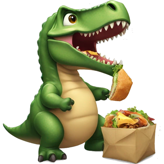 Dino eating a lunchly  emoji