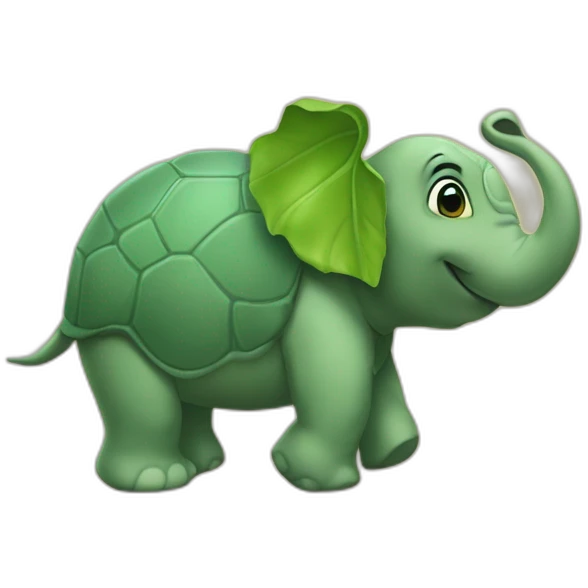 Tortue sur un éléphant emoji