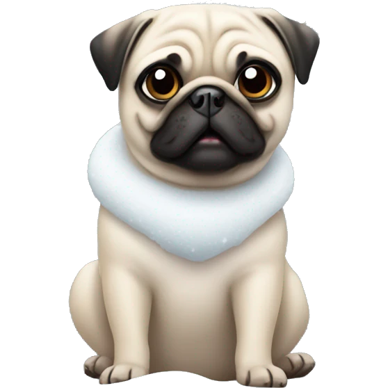 pug with snowflake emoji