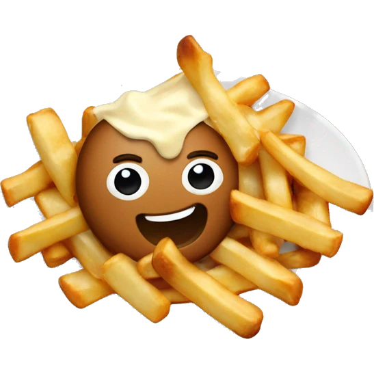 Poutine qui mange une poutine emoji